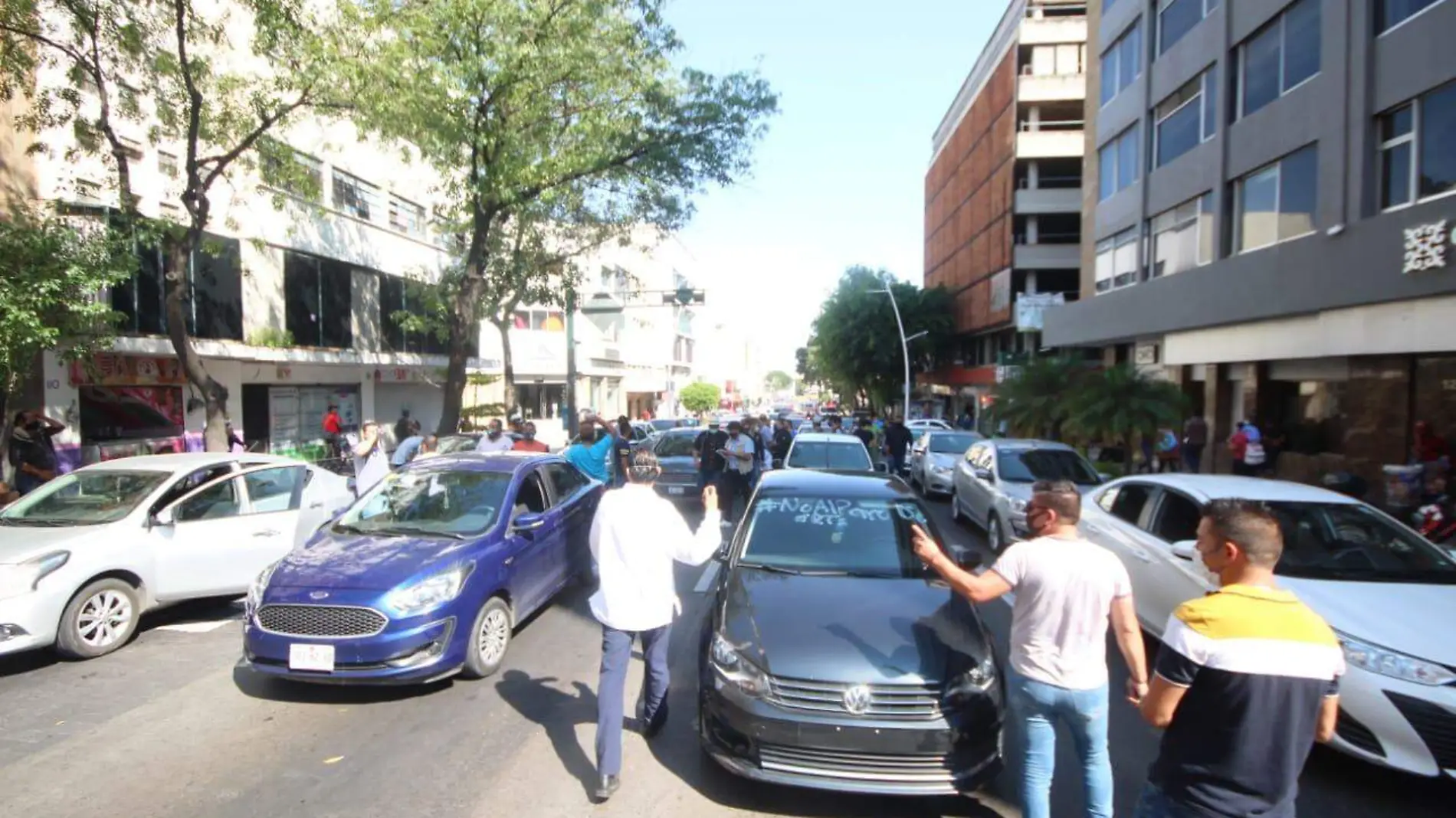 Manifestación taxis de plataforma